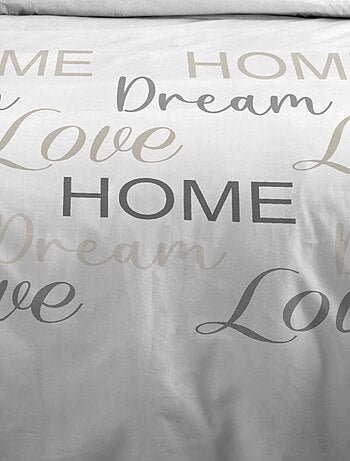 Housse de couette HOME LOVE + 2 taies coton 57 fils