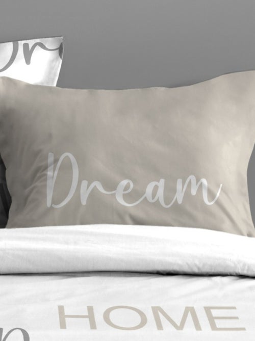 Housse de couette HOME LOVE + 2 taies coton 57 fils - Kiabi