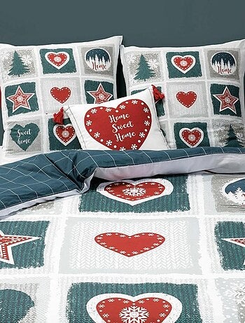 Housse de couette Home Sweet Home + taie(s) coton 57 fils