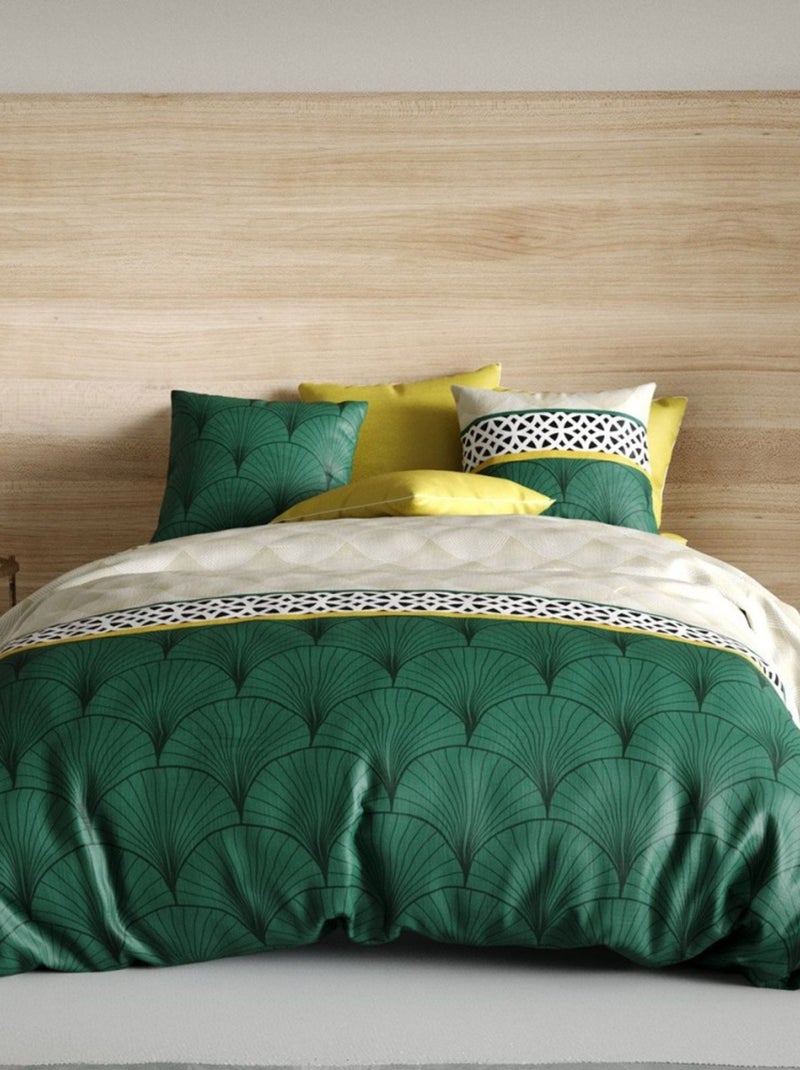 Housse de couette  Hope + taie(s) coton 57 fils Vert - Kiabi