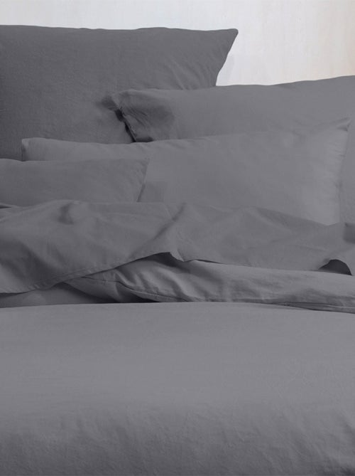 Housse de couette  Horizon ardoise 100% coton bio 57 fils - Kiabi