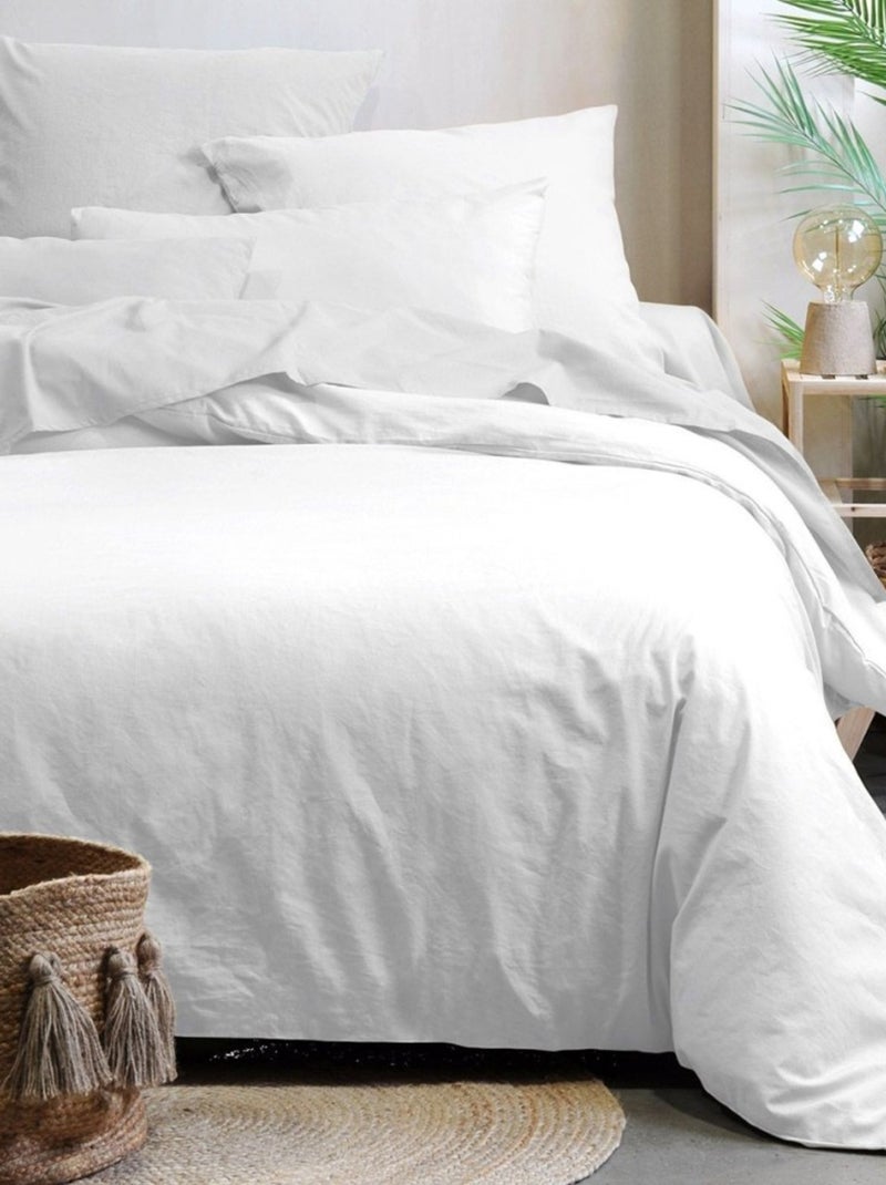 Housse de couette  Horizon blanc 100% coton bio 57 fils Blanc - Kiabi