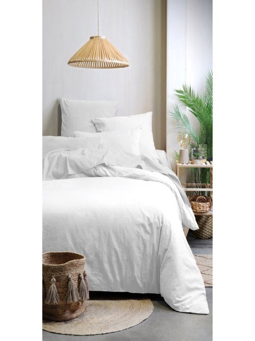 Housse de couette  Horizon blanc 100% coton bio 57 fils - Kiabi