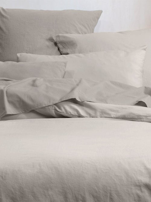 Housse de couette  Horizon lin 100% coton bio 57 fils - Kiabi