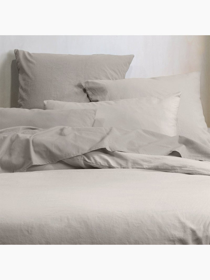 Housse de couette  Horizon lin 100% coton bio 57 fils Beige - Kiabi