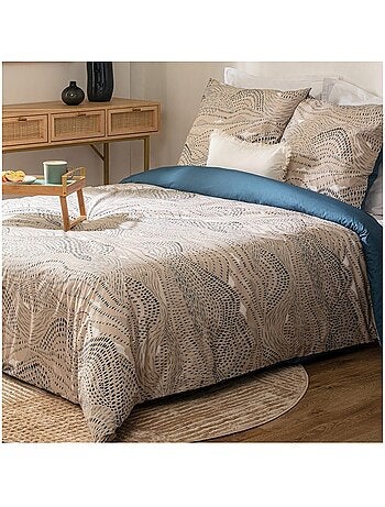 Housse de couette Ilyan + taie(s) coton percale 80 fils