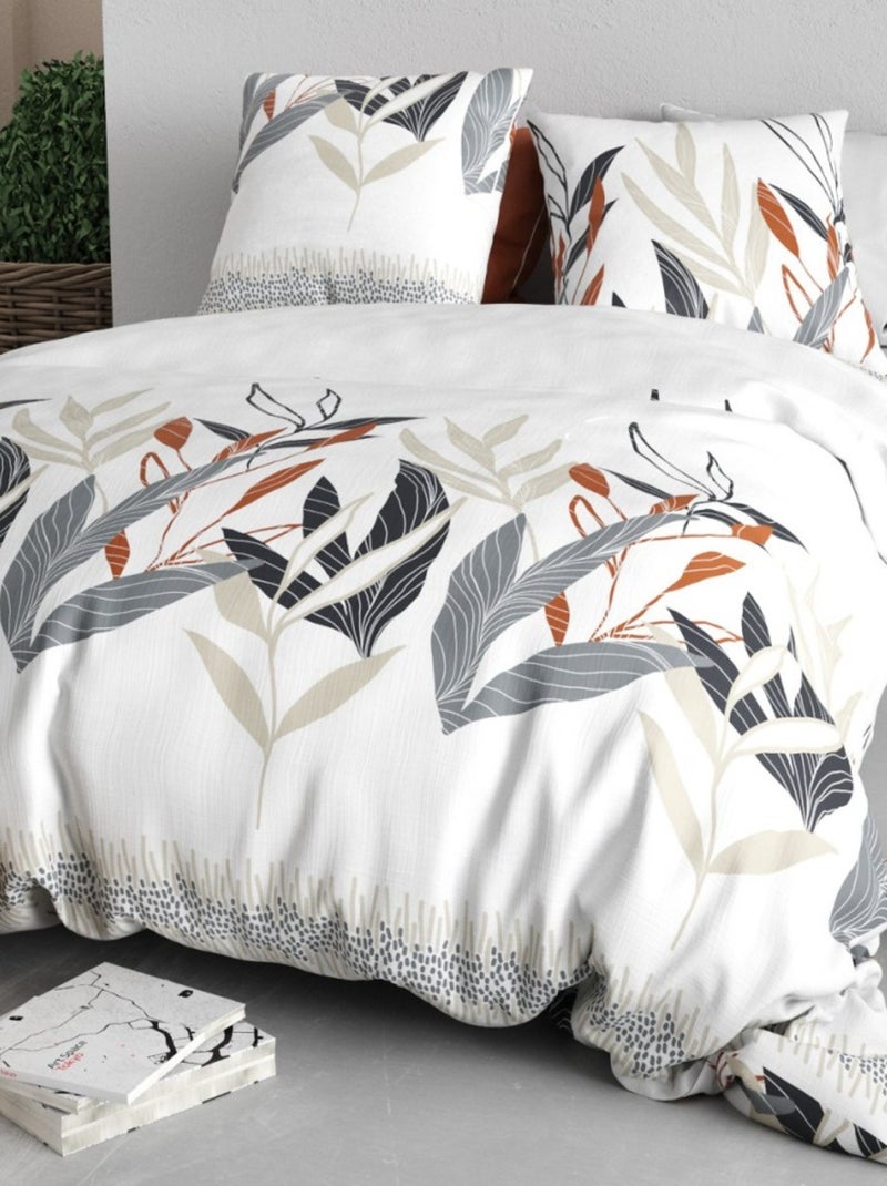 Housse de couette IMANTA + 2 taies coton 57 fils Blanc - Kiabi