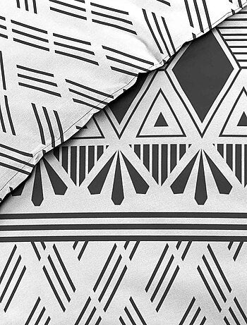 Housse de couette imprimée + 2 taies 100% coton Arcadia