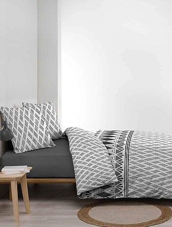 Housse de couette imprimée + 2 taies 100% coton Arcadia