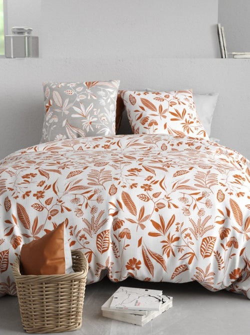 Housse de couette imprimée + 2 taies en coton 57 fils - Kiabi Housse de couette imprimée + 2 taies en coton 57 fils - Kiabi