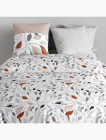 Housse de couette imprimée + 2 taies en coton 57 fils