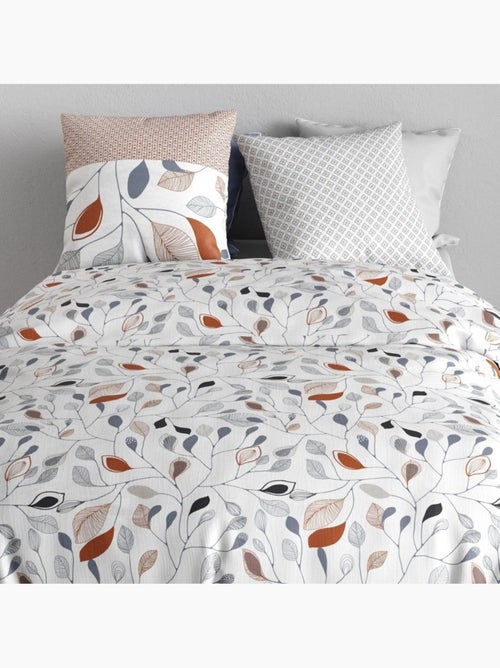 Housse de couette imprimée + 2 taies en coton 57 fils - Kiabi