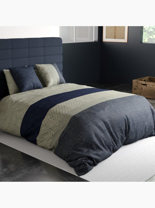 Housse de couette imprimée + 2 taies en coton 57 fils - Kiabi
