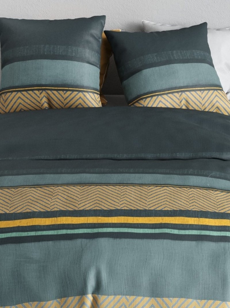 Housse de couette imprimée +  2 taies en coton 57 fils Multicolore - Kiabi