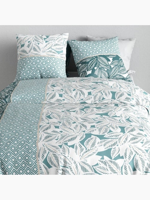 Housse de couette imprimée + 2 taies en coton 57 fils - Kiabi Housse de couette imprimée + 2 taies en coton 57 fils - Kiabi