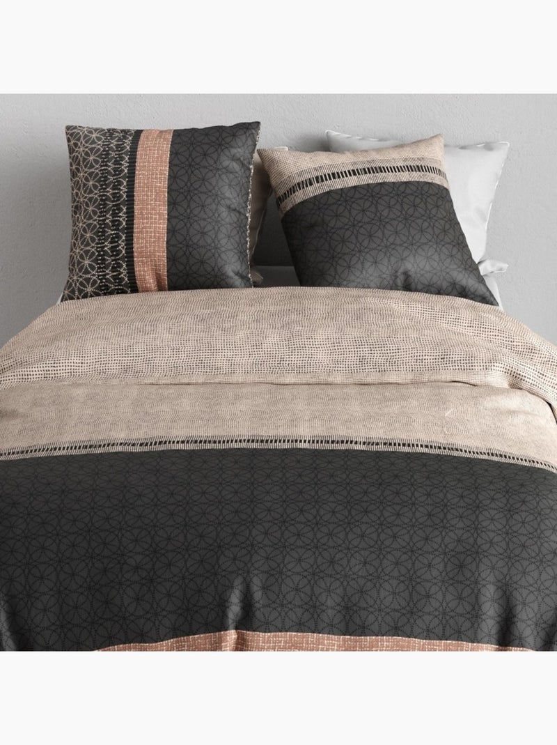 Housse de couette imprimée + 2 taies en coton 57 fils Multicolore - Kiabi