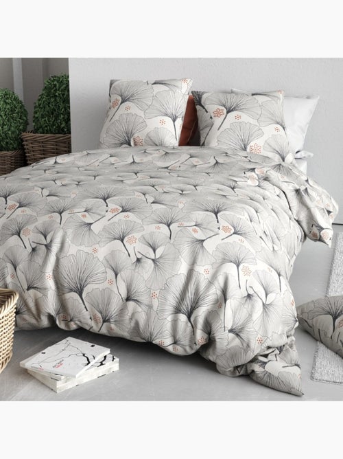 Housse de couette imprimée + 2 taies en coton 57 fils - Kiabi