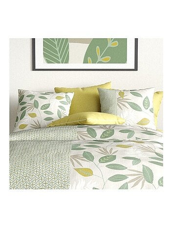 Housse de couette imprimée + 2 taies en coton 57 fils