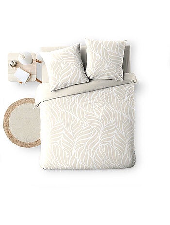 Housse de couette imprimée 57 fils Feuillage moderne – 2 taies incluses