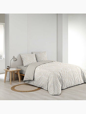 Housse de couette imprimée 57 fils Feuillage moderne – 2 taies incluses