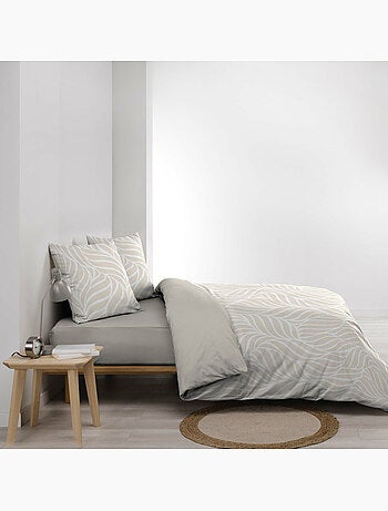 Housse de couette imprimée 57 fils Feuillage moderne – 2 taies incluses