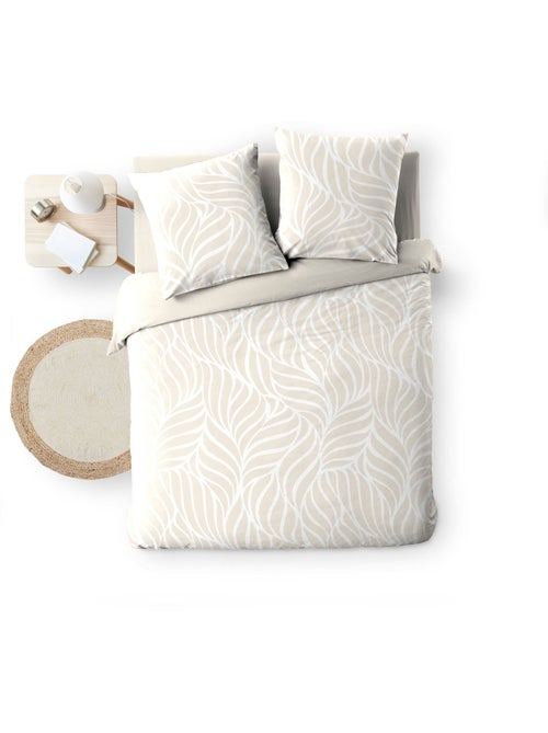 Housse de couette imprimée 57 fils  Feuillage moderne – 2 taies incluses - Kiabi