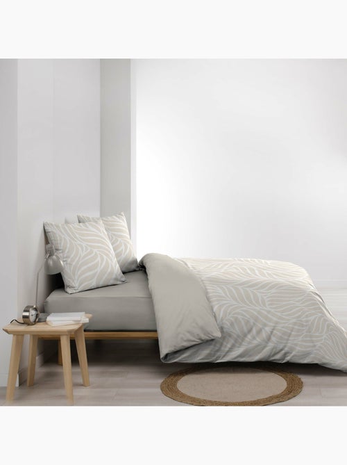 Housse de couette imprimée 57 fils  Feuillage moderne – 2 taies incluses - Kiabi
