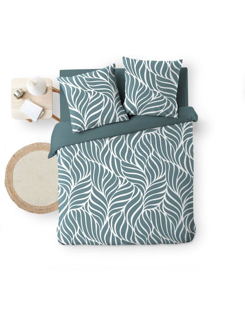 Housse de couette imprimée 57 fils  Feuillage moderne – 2 taies incluses - Kiabi