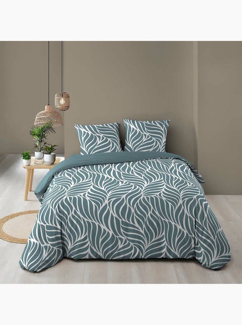 Housse de couette imprimée 57 fils  Feuillage moderne – 2 taies incluses - Kiabi