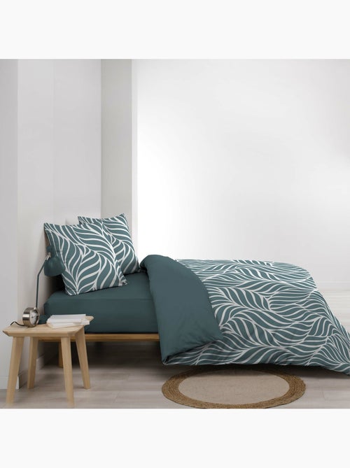 Housse de couette imprimée 57 fils  Feuillage moderne – 2 taies incluses - Kiabi