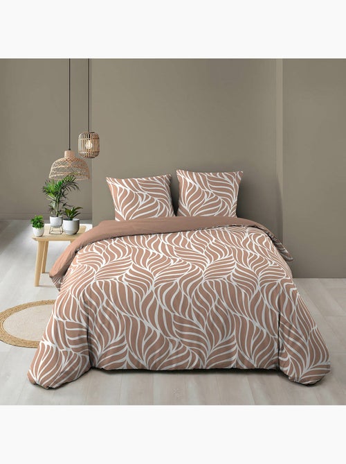 Housse de couette imprimée 57 fils  Feuillage moderne – 2 taies incluses - Kiabi