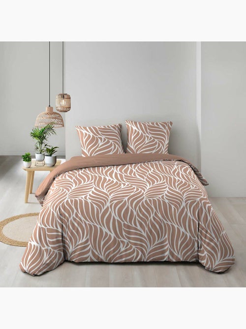 Housse de couette imprimée 57 fils  Feuillage moderne – 2 taies incluses - Kiabi