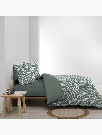 Housse de couette imprimée 57 fils Feuillage moderne – 2 taies incluses