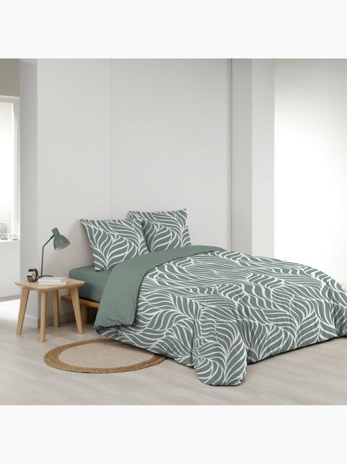 Housse de couette imprimée 57 fils Feuillage moderne – 2 taies incluses - Kiabi Housse de couette imprimée 57 fils Feuillage moderne – 2 taies incluses - Kiabi