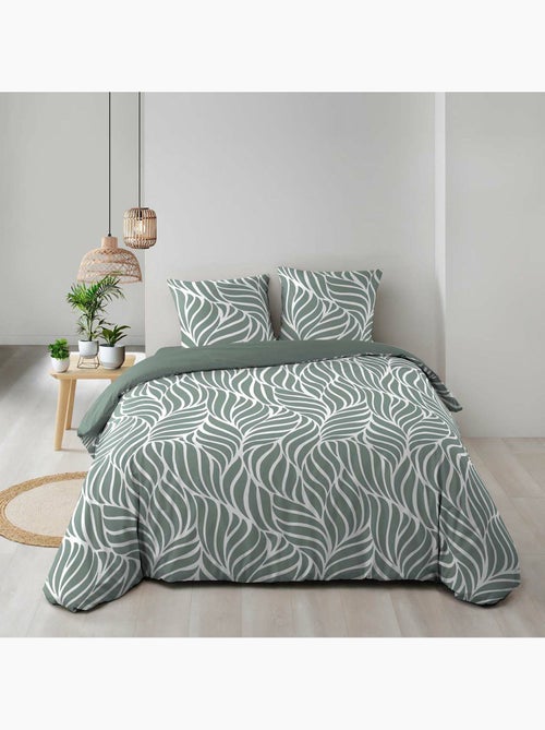 Housse de couette imprimée 57 fils Feuillage moderne – 2 taies incluses - Kiabi Housse de couette imprimée 57 fils Feuillage moderne – 2 taies incluses - Kiabi