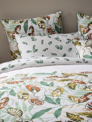 Housse De Couette Percale Coton 240x220cm ESSIX 'Bosquet' - Imprimé Fleuri, Doux, Respirant