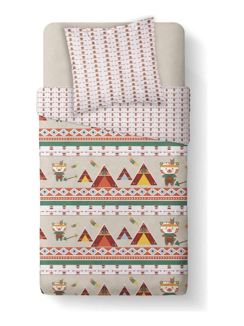 Housse de couette Indien et Cowboy Blanc - Kiabi