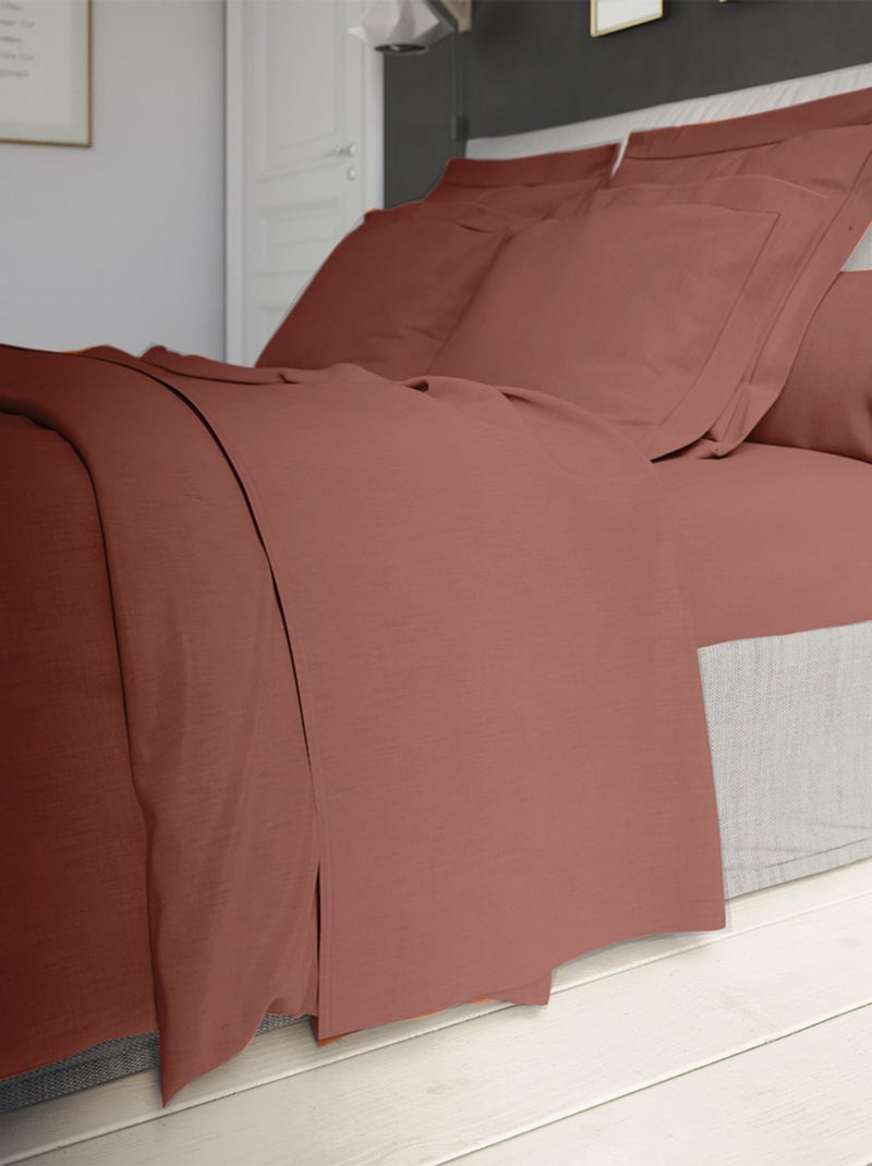 Housse de couette Influence Percale   - DODO Brique - Kiabi