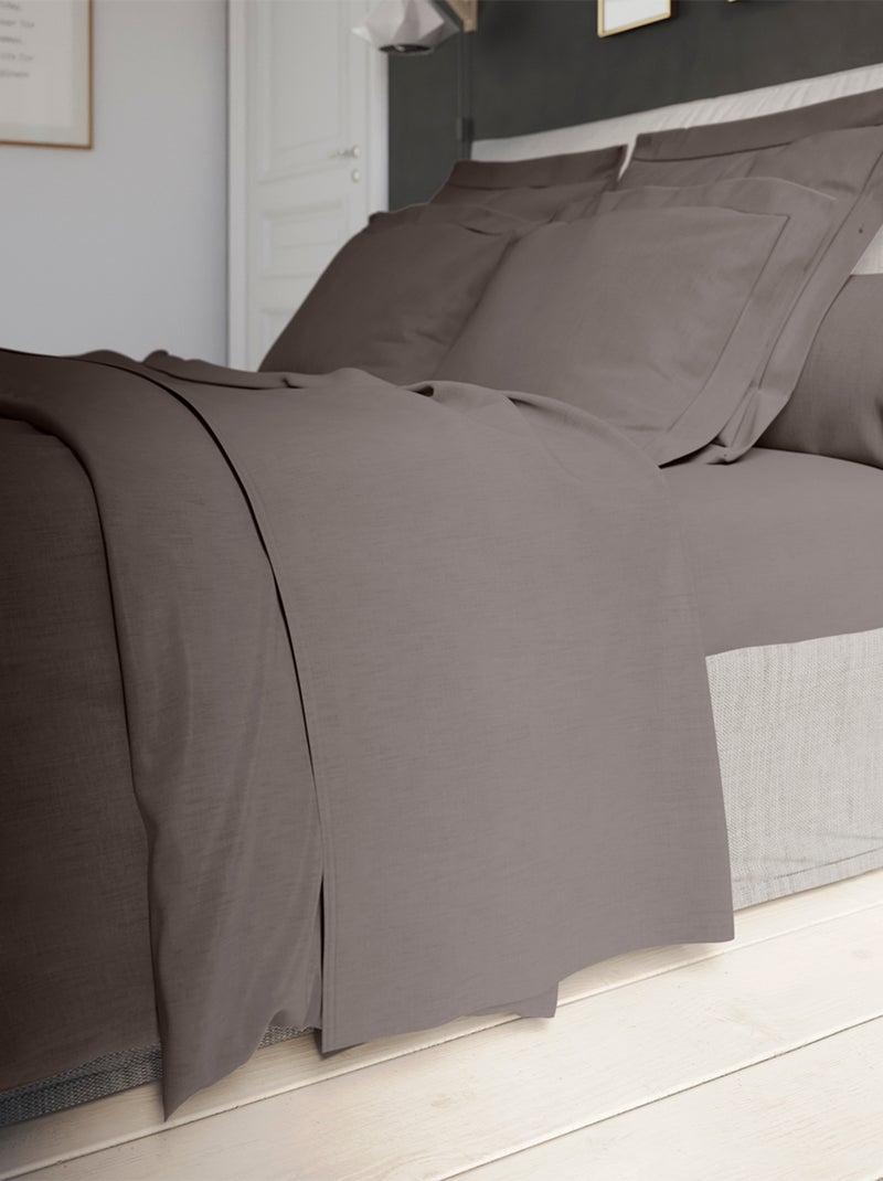 Housse de couette Influence Percale   - DODO Gris taupe - Kiabi