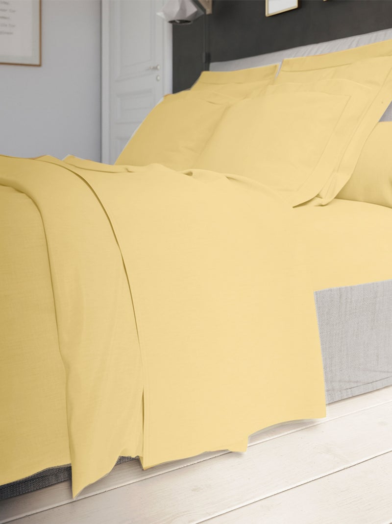 Housse de couette Influence Percale   - DODO Jaune pâle - Kiabi