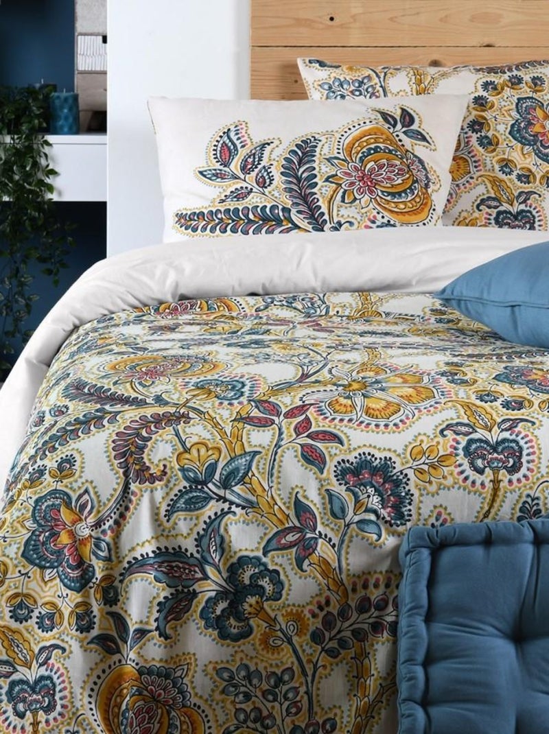 Housse de couette  Ispahan + taie(s) coton 57 fils Jaune - Kiabi