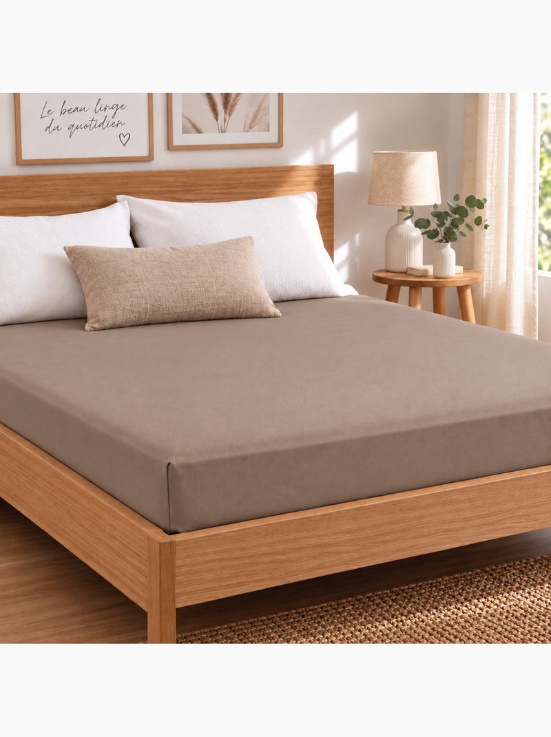 Housse de couette jersey extensible 100 % coton douceur Gris - Kiabi
