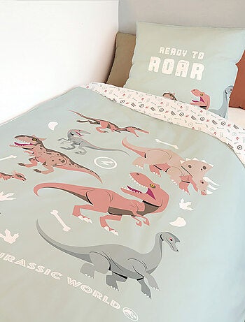 Housse de couette Jurassic World dinosaure 140x200 cm - 100% Coton