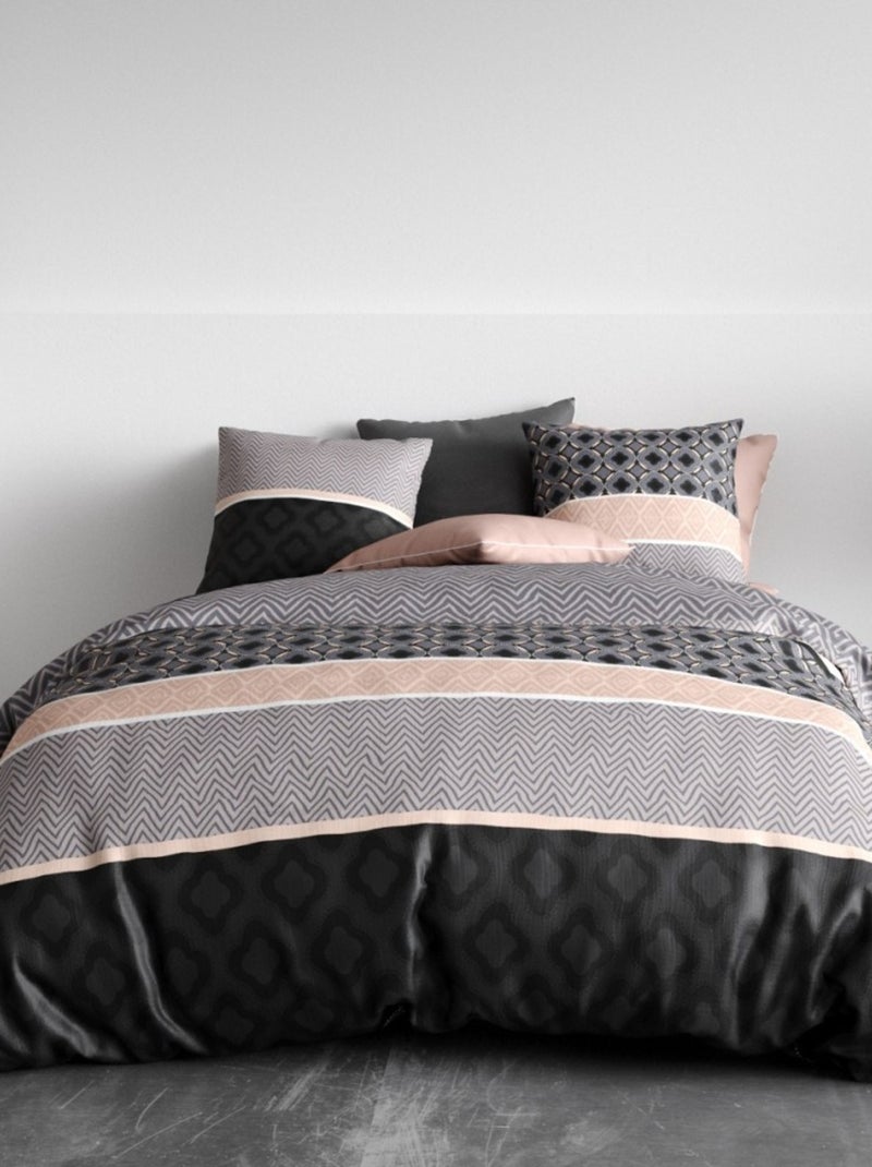 Housse de couette KEA + 2 taies coton 57 fils Noir - Kiabi