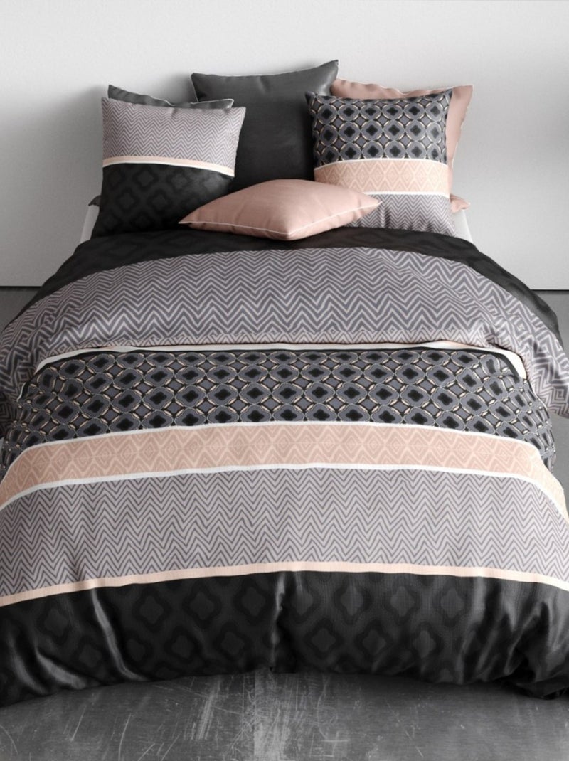 Housse de couette KEA + 2 taies coton 57 fils Noir - Kiabi