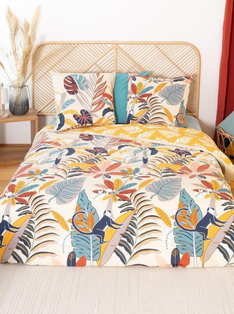 Housse de couette  Kidilie + taie(s) 100% coton 57 fils Jaune - Kiabi