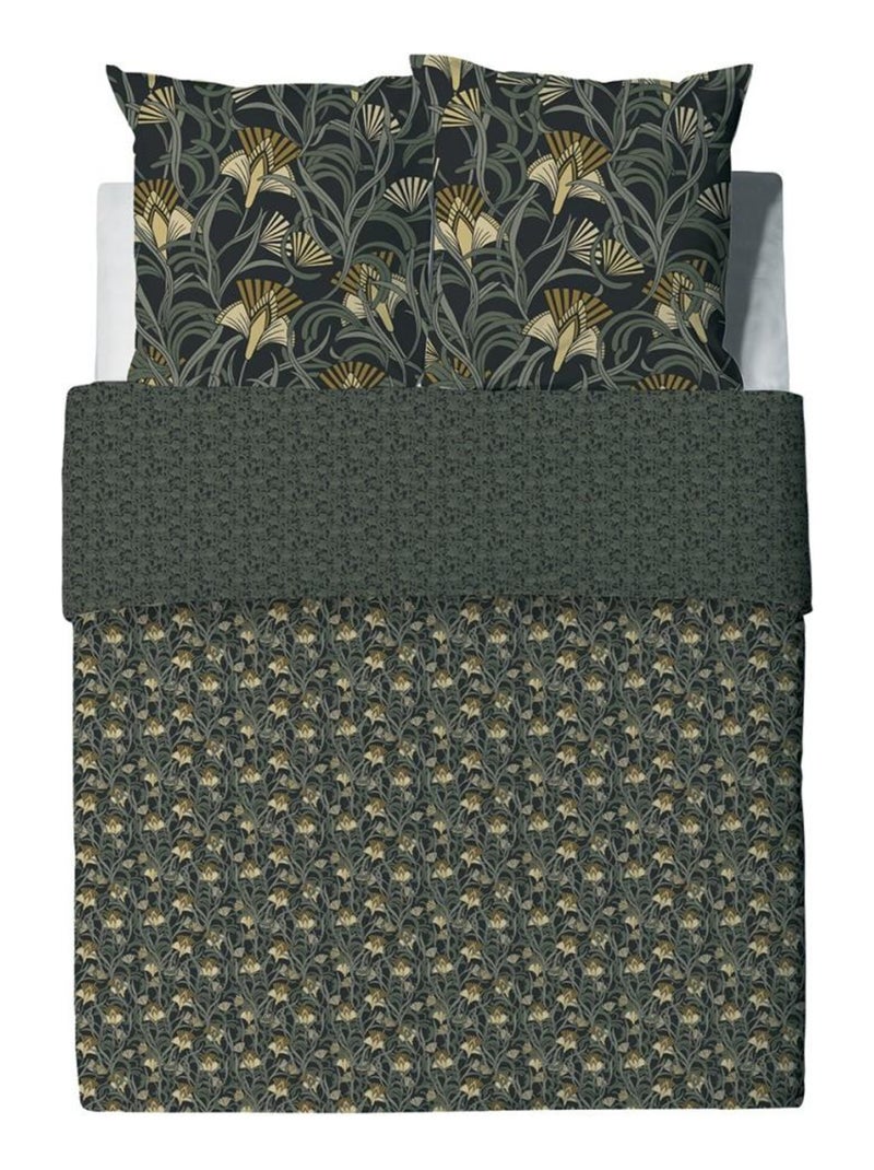 Housse de couette  Liana + taie(s) coton 57 fils Vert - Kiabi