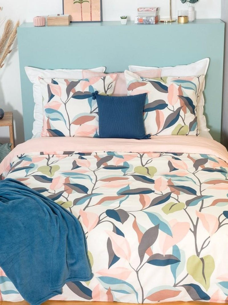 Housse de couette  Lila + taie(s) 100% coton adouci 57 fils Rose - Kiabi