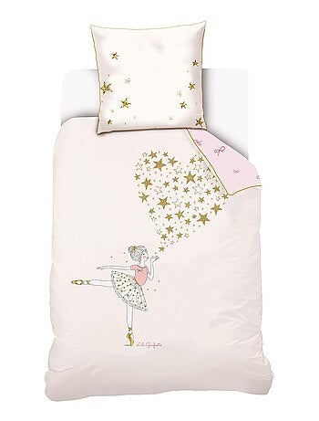 Housse de couette Lili Gaufrette Ballerine 140x200 cm et taie d'oreiller - 100% Coton
