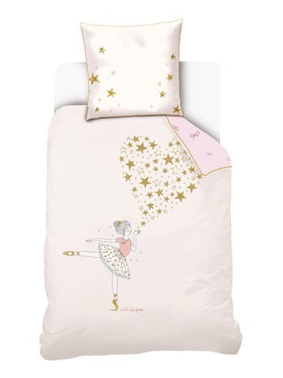 Housse de couette Lili Gaufrette Ballerine 140x200 cm et taie d'oreiller - 100% Coton